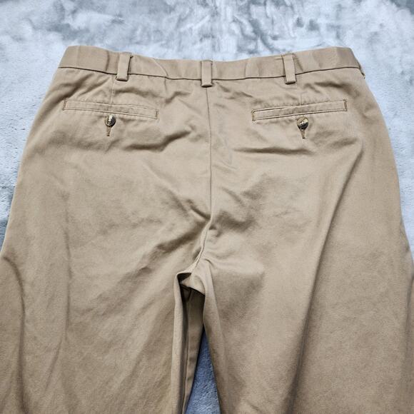George Pants Mens 34X32 Tan Khaki Chino Straight Leg Cotton Casual Office Preppy - Picture 3 of 10